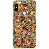 Husa silicon pentru Xiaomi Mi 8, Colorful Sticker Illustrations