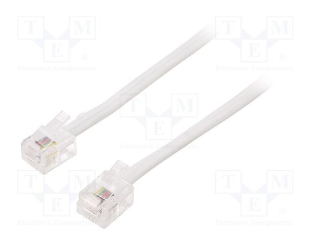 Cablu telefon RJ11 10m alb GEMBIRD