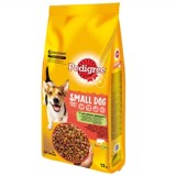 Hrana uscata caini, Pedigree, punga 12 kg, talie mica, adult, carne de vita si legume