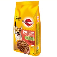 Hrana uscata caini, Pedigree, punga 12 kg, talie mica, adult, carne de vita si legume