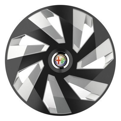 Set 4 Capace Roti, potrivite jantelor de R15, pentru Alfa Romeo, model vector black and silver foto