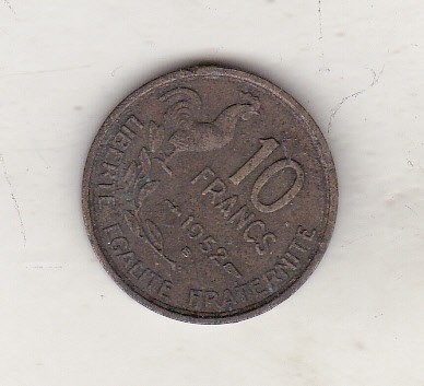 bnk mnd Franta 10 franci 1952 B foto