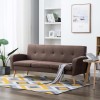 Canapea de 3 persoane, material textil, maro
