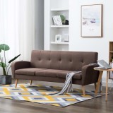 vidaXL Canapea de 3 persoane, material textil, maro 246991