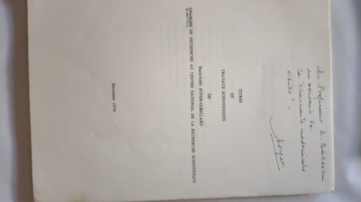 TITRES ET TRAVAUX SCIENTIFIQUES .MARIE- ODILE SOYER- GOBILLARD CU DEDICATIE SI SEMNATURA-1974 X3. foto