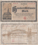 1923 (15 Septembrie), 100.000.000 Mark (Keller 389c.1.1) - (Rheinland, Germania)