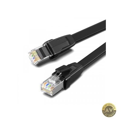 Cablu Retea UGREEN NW134 Flat UTP Cat8 1m Negru foto