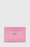 Coach carcasa din piele Essential Card Case culoarea roz