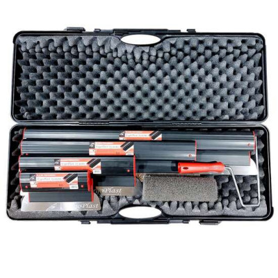 Set 4 gletiere profesionale, inox, 25, 40, 60, 80 cm, rola gletuit, geanta, Ergoplast GartenVIP DiyLine foto