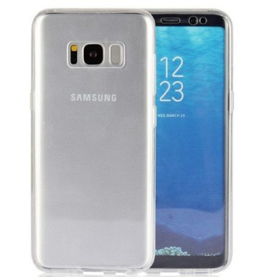 Husa Full TPU 360&amp;deg; (fata + spate) pentru Samsung Galaxy S8 Plus, alb transparent foto