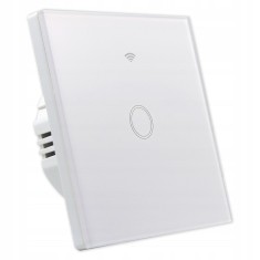 Intrerupator simplu Smart touch, WiFi, Android si iOS, indicator LED, alb foto