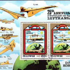 Coreea de Nord 1980, Aviatie, bloc stampilat