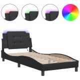 Cumpara ieftin Cadru de pat cu LED fara saltea, Zadar, negru, 100x200 cm