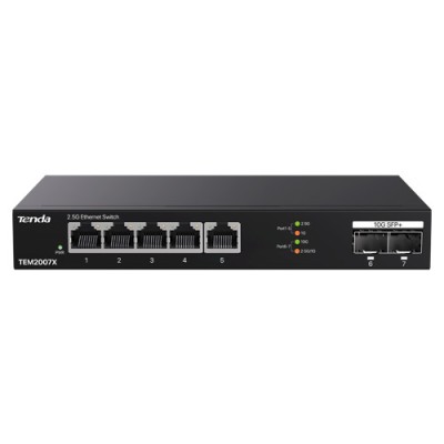 Switch 5 x RJ45 2.5G, 2 x SFP+10G - TENDA TND-TEM2007X SafetyGuard Surveillance foto