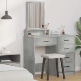 Cumpara ieftin Masă de toaletă cu sertare, gri beton, 50x41x135 cm