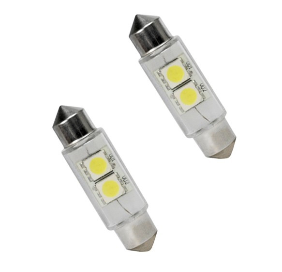 Becuri auto Vecta cu 2 leduri SMD 12V T11x31mm/39mm P29T alb sofit Festoon 5050SMD Kft Auto