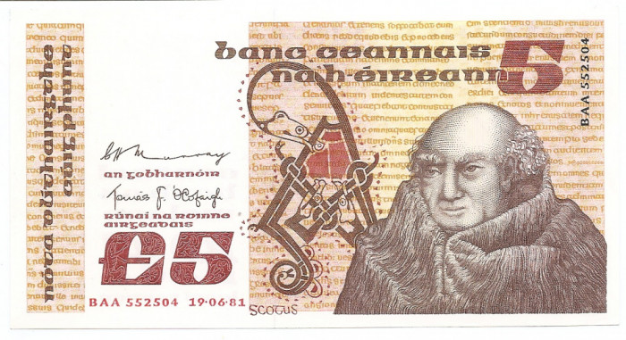 Irlanda 5 Pounds / Phunt 19.06.1981 - Central Bank of Ireland, 552504, P-71c UNC