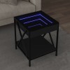 VidaXL Măsuță de cafea cu LED infinity, negru, 40x40x49 cm 847692