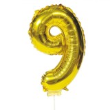 Balon Petrecere, Model Nr. 9, Auriu Metalizat, 23 cm, Folie Aluminiu