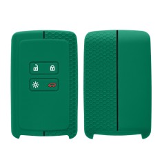 Husa Cheie Auto pentru Renault 4 Butoane - Smart Key, Kwmobile, Verde, Silicon, 54806.16 foto