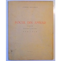 FOCUL DIN AMNAR de CICERONE THEODORESCU 1946 ,POEM CU UN PORTRET SI SASE PLANSE DE PERAHIM