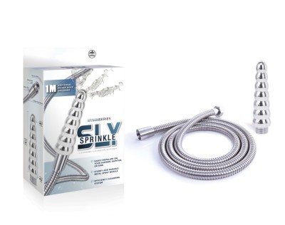 Sistem Irigator Intim Hydro Series Sly Sprinkle Supreme Cleansing System &amp;ndash; Tapered Beads, Argintiu foto