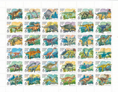 Solomon Islands 1992 - DINOZAURI - Bloc XXXL - MNH foto