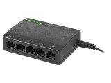 Switch Ethernet LANBERG RJ45 x5 1Gbps cu LED PnP negru