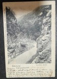 Carte postala, circulata, drumul spre Petrosani, 1906
