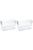 Set organizator frigider, Cu manere, 24x8x15 cm, Transparent, 2 bucati