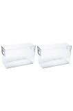 Cumpara ieftin Set organizator frigider, Cu manere, 24x8x15 cm, Transparent, 2 bucati
