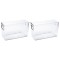 Set organizator frigider, Cu manere, 24x8x15 cm, Transparent, 2 bucati