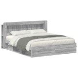 vidaXL Cadru de pat cu depozitare cu headboard Sonoma gri 200 x 200 cm 3433521