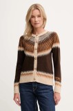 Pepe Jeans cardigan din amestec de l&acirc;nă culoarea maro, PL7000048