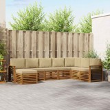vidaXL Seturi de canapele 8 pcs Natural și Bej Lemn Solid de Acacia 3375303