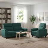 Cumpara ieftin Set de canapea 2 pcs Verde inchis Tesatura