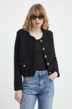 The Kooples cardigan femei, culoarea negru, călduros, FCAR28070K