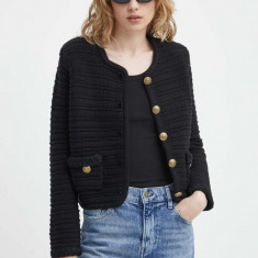 The Kooples cardigan femei, culoarea negru, călduros, FCAR28070K