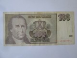 Bancnota Iugoslavia 100 Novih Dinara 1996 - Rara