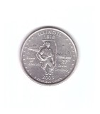 Moneda SUA 25 centi/quarter dollar 2003 P Illinois 1818, stare buna, curata
