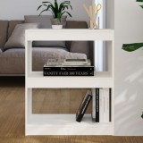 VidaXL Bibliotecă/Separator cameră,alb,60x30x71,5 cm,lemn masiv de pin