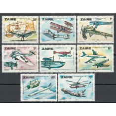 Zaire Zair 1978 Mi 580/87 MNH - Aviatie, avioane