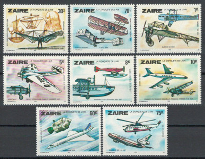 Zaire Zair 1978 Mi 580/87 MNH - Aviatie, avioane foto