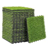 Outsunny Gazon sintetic din 22 piese Covor gazon artificial 30x30 cm cu &icirc;nălțimea ierbii 25 mm drenaj automat verde | Aosom Romania