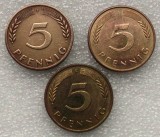 P3. GERMANIA RFG lot 5 PFENNIG 1950 F 1989 J 1993 F **