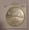 EAST CARIBBEAN STATES ELIZABETH II, 10 Dollars, KM#59, ARGINT, comemorativa, America Centrala si de Sud
