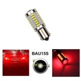 LED 33 SMD BAU15S PY21W 1156 Canbus Lampa Becuri Lumini Rosu 12V 24V cu Lentila