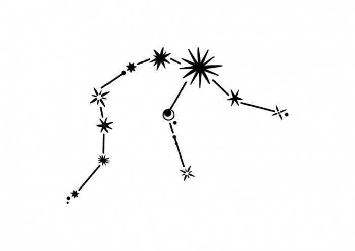 Sticker decorativ Constelatie Zodiacala, Negru, 78 cm, 5492ST
