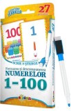 Formarea si descompunerea numerelor 1-100. Scrie si sterge. 27 de cartonase
