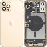 Capac Baterie Apple iPhone 12 Pro Max, Cu Carcasa Mijloc, Full Parts, Auriu, Swap